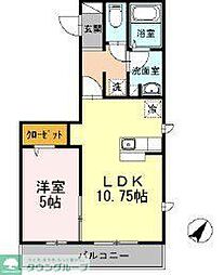 エストタマガワ 1LDKの間取図画像