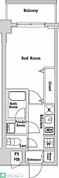 ハーモニーレジデンス西麻布 1Kの間取図画像