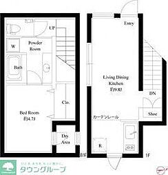 スクエアコート早稲田 1階1LDKの間取り