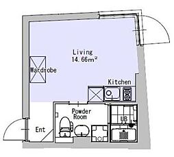 ＥＸＡＭ初台 3階ワンルームの間取り