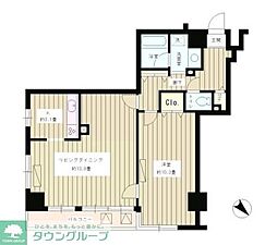 マージュ市谷柳町 7階1LDKの間取り
