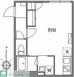 ソラシアレジデンス早稲田 5階ワンルームの間取り