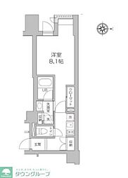 レジディア高円寺 1階1Kの間取り