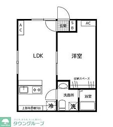 ステート　ＰＬＵＳ 202 2階1LDKの間取り