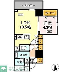 ドリーム神楽坂 6階1LDKの間取り