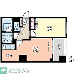 ヴィアーレ四谷 4階1LDKの間取り