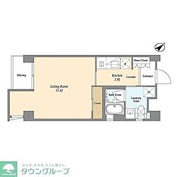 ガーデン原宿 3階1Kの間取り