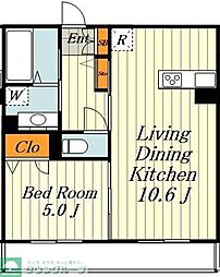 アビタシオン駒込 3階1LDKの間取り
