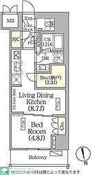 ザ・パークハビオ神楽坂レジデンスＳｏｕｔｈ 10階1LDKの間取り