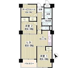 パステル中野 4階2SLDKの間取り