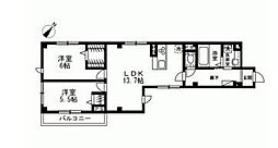 ドエル若木 4階2LDKの間取り