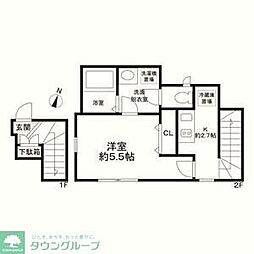 Ｏｐｕｓ　ＩＩ 2階1Kの間取り