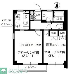メゾン里仁 3階1LDKの間取り