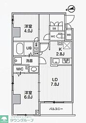 Alivis中野 1階2LDKの間取り