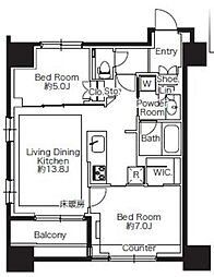 GRAN PASEO明大前 6階2LDKの間取り