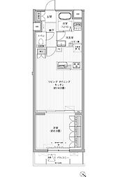 クラルテラセ新宿富久 2階1LDKの間取り