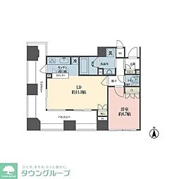 ルネ新宿御苑タワー 1606 16階1LDKの間取り