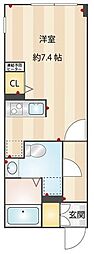 ＬＵＯＲＥ中野新橋II 2階ワンルームの間取り