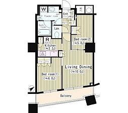 ザ・パークハウス　西新宿タワー60 27階2LDKの間取り