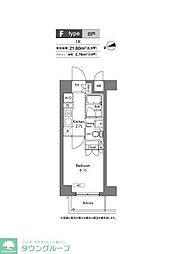 プラウドフラット神楽坂 606 6階1Kの間取り