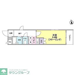タケオグレース御苑 1階1Kの間取り