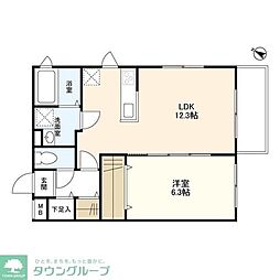 ウェルスクエアイズム初台 4階1LDKの間取り