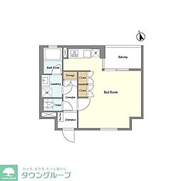 ヒルトップ北沢 ワンルームの間取図画像