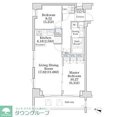 PARKFLATS市谷台町坂 2LDKの間取図画像