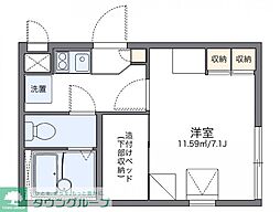レオパレス南阿佐ヶ谷エクセル 1Kの間取図画像