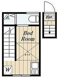 サークルハウス中落合 ワンルームの間取図画像