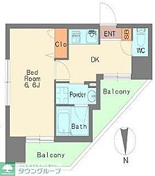林ビル 1DKの間取図画像