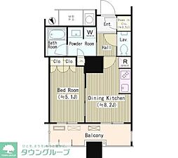 ザ・パークハウス西新宿タワー60 1DKの間取図画像
