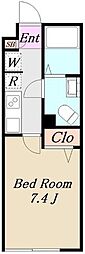 CielBleu中野坂上 1Kの間取図画像