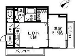 IRIS 1LDKの間取図画像