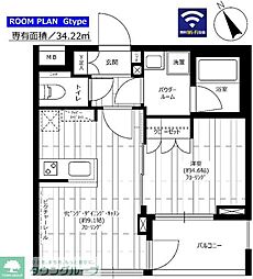 グランドコンシェルジュ千駄ヶ谷 1LDKの間取図画像