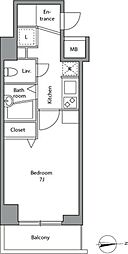 レジディア上落合 1Kの間取図画像