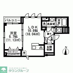 スカイエ橘 1LDKの間取図画像