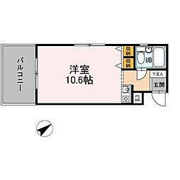 北新宿オークハイツ ワンルームの間取図画像