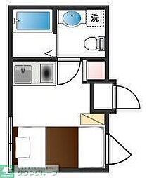 渋谷区初台1丁目マンション ワンルームの間取図画像