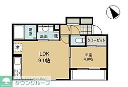ソレイユ調布 1LDKの間取図画像
