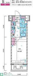 ジェノヴィア鷺ノ宮スカイガーデン 1Kの間取図画像
