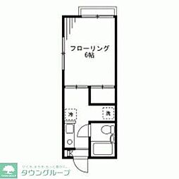サンヒルズ池ノ上 1Kの間取図画像