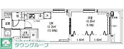 LeafVillage新宿若松 1LDKの間取図画像