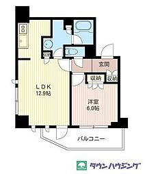 エスティメゾン北新宿 1DKの間取図画像