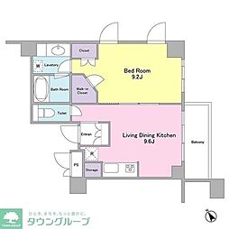ランテンヌ四谷 1LDKの間取図画像