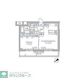 Rovine目黒東山 1LDKの間取図画像