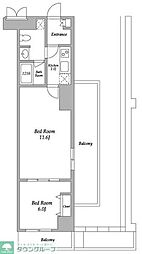 エスティメゾン東新宿 2Kの間取図画像