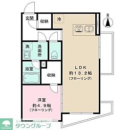 PIENZA中野新橋 1LDKの間取図画像