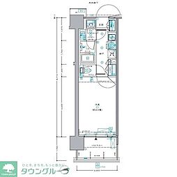 セントラルプレイス新宿御苑前 1Kの間取図画像