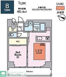 ヴィスタコート幡ヶ谷 1LDKの間取図画像